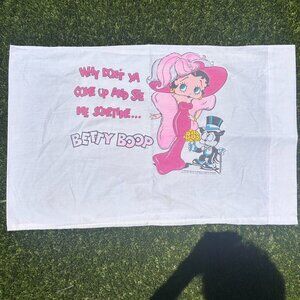Vintage 1989 Officially licensed Betty Boop White Cartoon Pillowcase